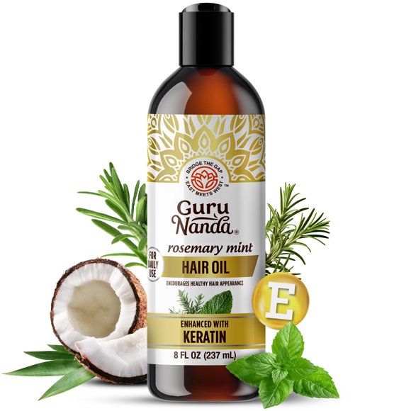Aceite capilar GuruNanda Rosemary Mint con queratina y vitamina E 240 ml