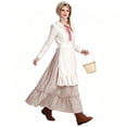 thumbnail image 5 of Women Prairie Farm Costume, Vintage Colonial Dress with Bonnet Headscarf and Apron, Halloween Cosplay Outfit, 5 of 6