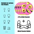 thumbnail image 2 of BaHomeck Drink Coasters Set of 4 with Holder seamless pattern of avocado slices on pink background Water Absorbent Ceramic Coasters Tabletop Protection,Suitable for Various Cup ,Home Decor, 2 of 4