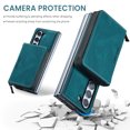 thumbnail image 5 of SaniMore Case for Samsung Galaxy Z Fold 5 7.6" 2023, PU Leather Case Detachable Magnetic Zipper Wallet Card Slots Kickstand Wireless Charging Anti-drop Shockproof 360°Protection Cover, Blue, 5 of 8