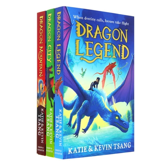 Dragon Realm Series 3 Books Collection Set By Katie Tsang, Kevin Tsang (Dragon Legend, Dragon Mountain, Dragon City)