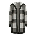 thumbnail image 5 of No Boundaries Juniors Jacquard Cardigan with Faux Faux Shearling Hood, 5 of 5