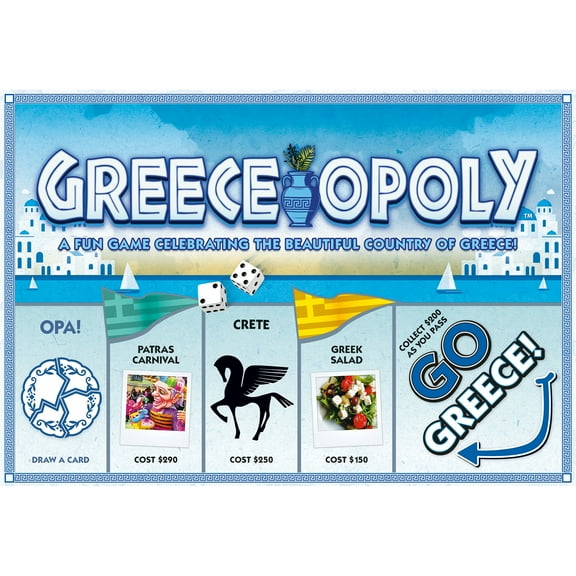 Greece-Opoly Themed Family Board Game, 2-6 Players