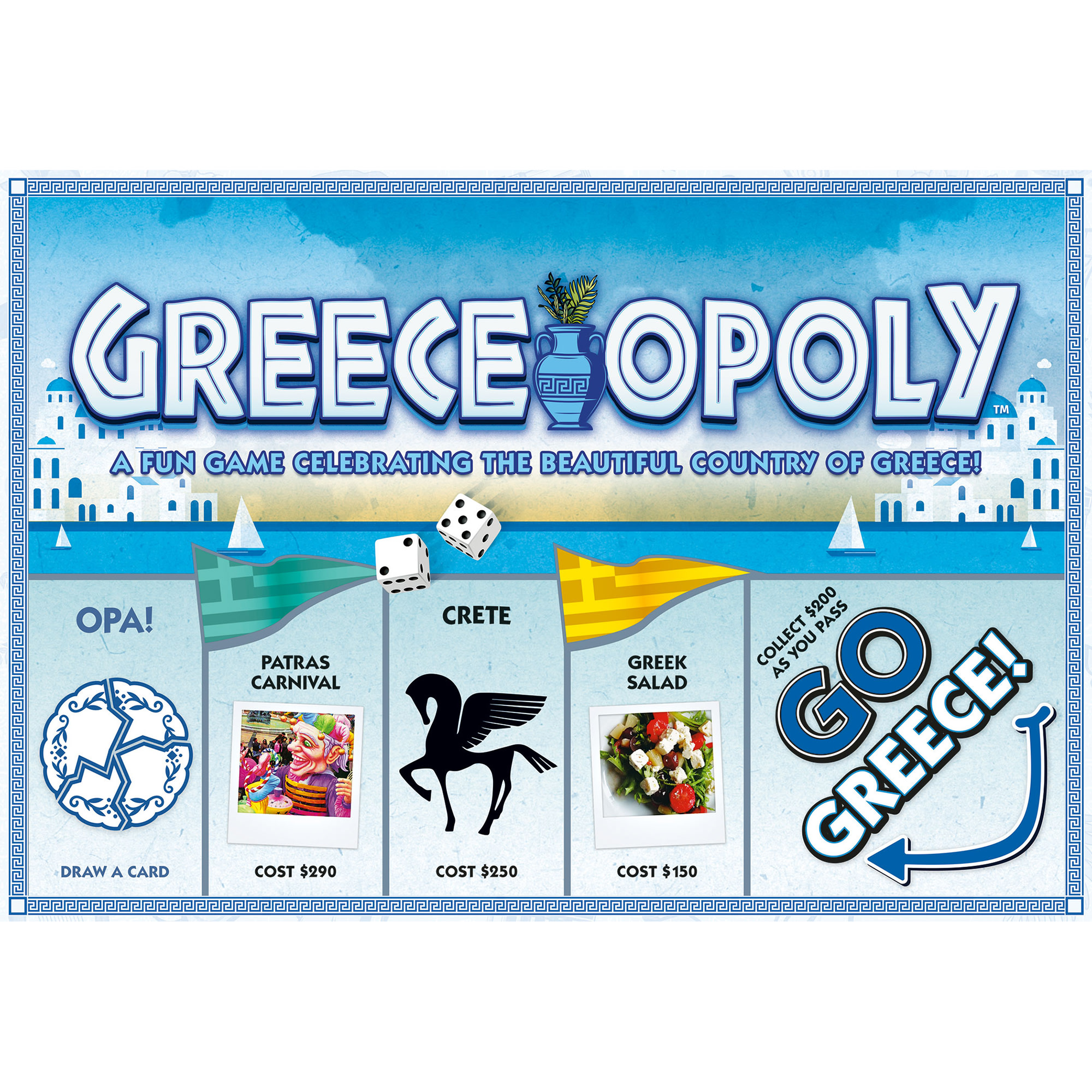 Greece-Opoly Themed Family Board Game, 2-6 Players