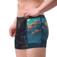 thumbnail image 2 of Kdxio Men's Boxer Briefs with Starry Sky Moon Wolf Leader Print - Comfortable and Breathable Underwear for Everyday Wear, 2 of 5