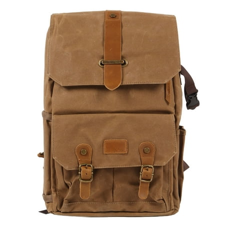 Image of 2024 Camera Backpack Khaki Canvas and Oxford High Capacity Adjustable Waterproof Photography Backpack for Camera