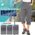 thumbnail image 5 of POENTAB Hiking Pants for Women Convertible Quick-Dry Stretch Lightweight Zip-Off Outdoor Trousers with Multi Pockets, 5 of 9