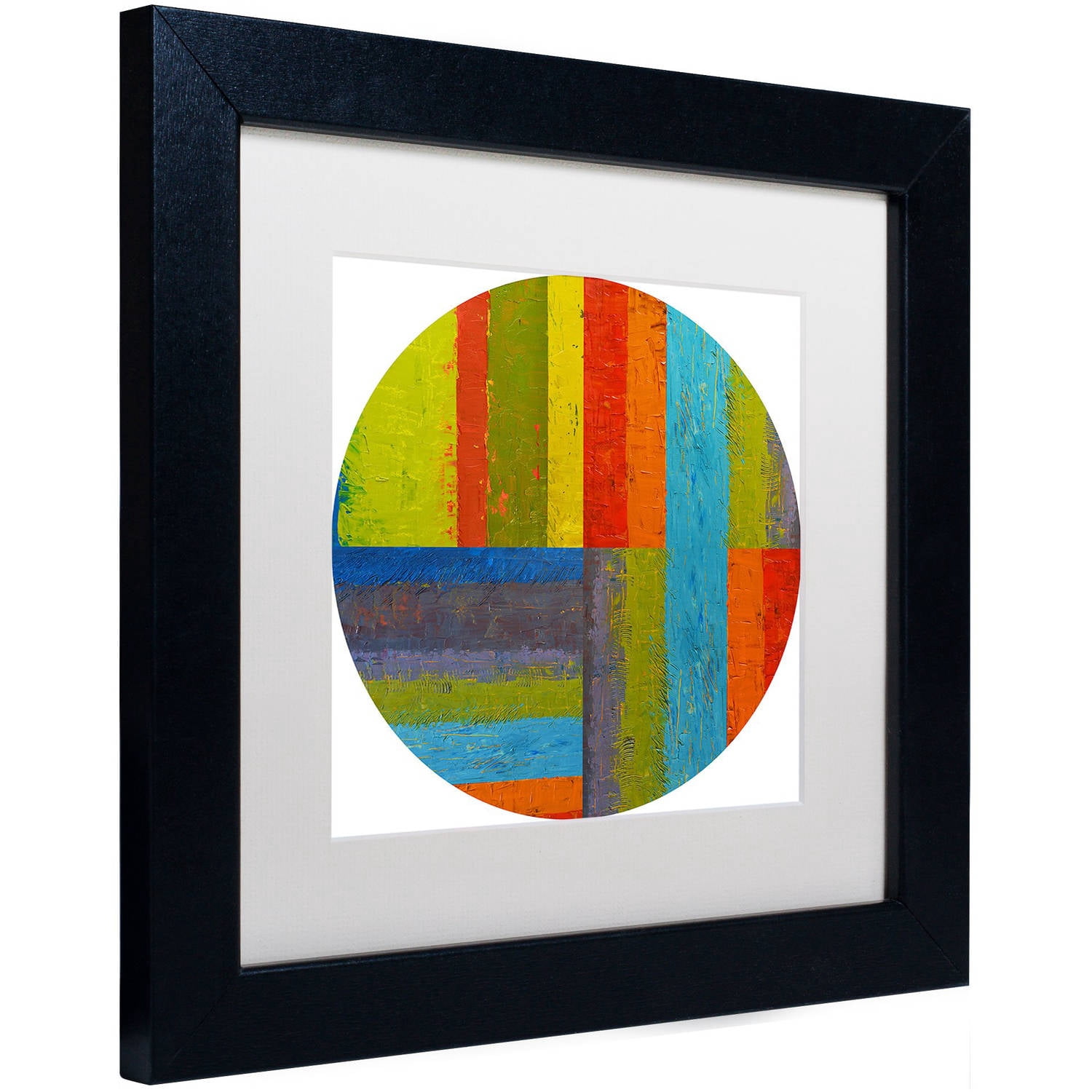 Trademark Fine Art "Round" Canvas Art by Michelle Calkins, White Matte, Black Frame