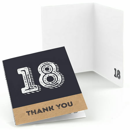 18th Milestone Birthday - Time to Adult - Birthday Party Thank You Cards (8