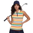 thumbnail image 6 of Whosucclay Rainbow Horizontal Stripe Pattern Sleeveless Golf Shirt for Ladies, Fashion Dry-Fit Golf Shirts for Sports Hiking XS - 2XL, 6 of 8
