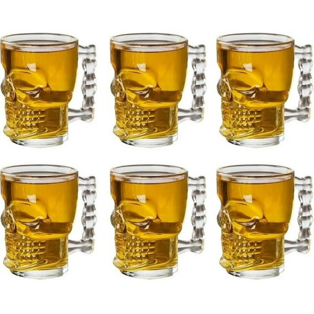 Pack 6 Tarros de cerveza Calaca Vaso Vidrio Calavera 460ml SM GIFTS & TOYS