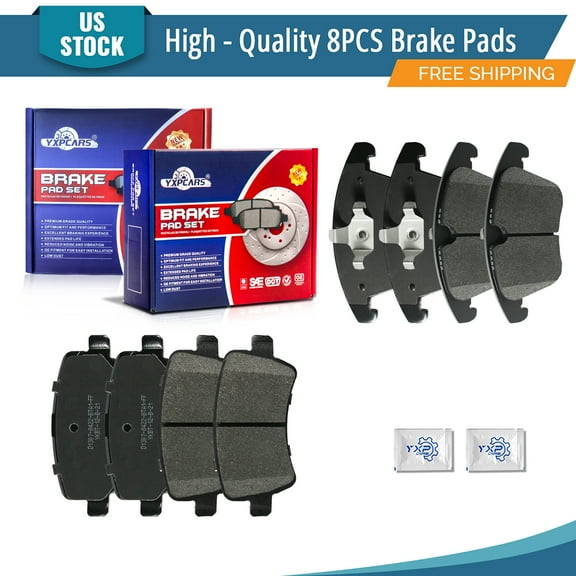 YXPCARS 8PCS Front & Rear Ceramic Brake Pads(BD1306 BD1307) for Volvo S60 S80 V60 V70 XC70 Land Rover LR2 Range Rover Evoque