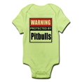 thumbnail image 1 of CafePress - Warning Pitbulls Body Suit - Baby Light Bodysuit, 1 of 1