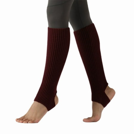 

LEAQU 1Pair Girl Knitted Warm Knee High Stirrup Yoga Sport Dance Leg Warmers Socks