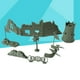 thumbnail image 2 of Juego de juguetes de valla militar, modelo de mesa de arena, saco de arena, valla perimetral, ruinas (verde militar), 2 of 5