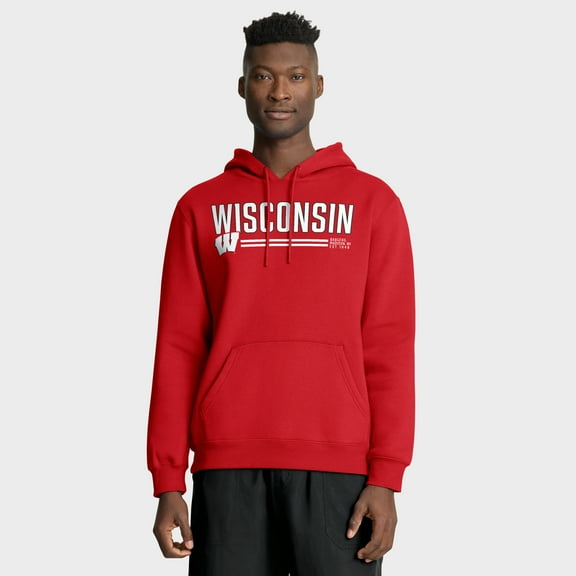 Men's Fanatics Red Wisconsin Badgers The Quad Stellar Excellence Pullover Hoodie