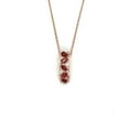 thumbnail image 4 of Fine Color Jewels 925 Sterling Silver Red Garnet Vertical Bar Necklace Rose Gold Plated for Women, 4 of 9