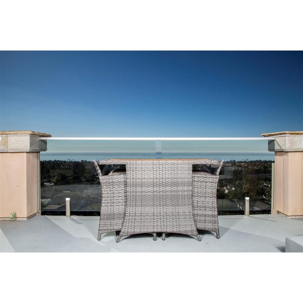 All Space 3-piece Balcony Patio Conversation Set - Ash