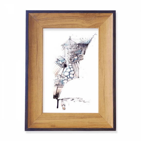 Baroque Architecture Building Watercolor Painting Photo Frame Exhibition Display Art Desktop Painting