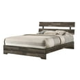 thumbnail image 2 of Rustic Brown Finish 4pc Full Size Platform Bedroom Set Bed Dresser Mirror Nightstand, 2 of 6
