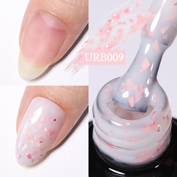 UR SUGAR 1 Botella 7ml Oro Glitter Goma Base Gel Soak Off UV LED Uñas Artes Barniz Color Gao Jiahui unisex