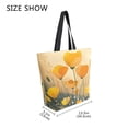 thumbnail image 4 of Open Top Canvas Tote Bag with Zipper Reusable Shopping Bag 13.5x15" Roomy Carryall Yellow Flowers on The Grass, 4 of 9