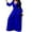 Blue, variant on Women's Deep V Neck Long Sleeve Jumpsuit - Button Down, Wide Leg, Belted, Party/Casual, Fall/Winter (M-XXXL)