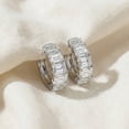 thumbnail image 4 of Pompeii 2 - 6 Ct Emerald Cut Diamond Hoops 14k Gold Lab Grown Women's Earrings 5/8", 4 of 5