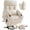 Ivory Rice, variant on TEKAMON Power Lift Recliner Chair for Elderly - Adjustable Headrest, Three Motor, Infinite Positions, Built-in Massage and Heating, USB Ports, Cup Holders - Dark Grey