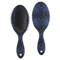 Dark Blue Christmas Snowflake Pattern Hair Brush,Girls Detangling Hair Brush,Glide Through Tangles with Ease for Wet & Dry Hair,8.8"X2.8"