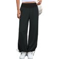 thumbnail image 4 of High  Waist Women Casual Wide Leg Pants Straight Drawstring Sport Trousers, 4 of 7