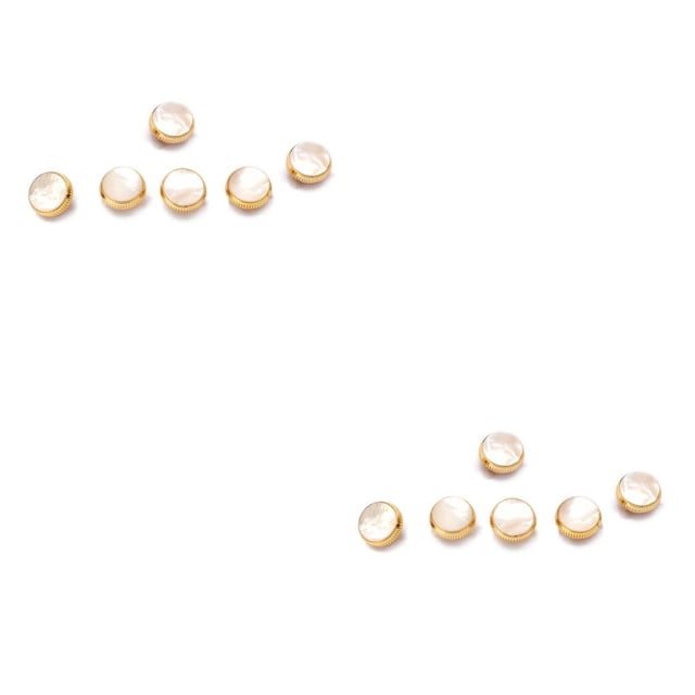 Sonducket 6 piezas de botones de saxofón, trompeta, superficie lisa profesional, accesorios de piedra de Metal, llave de latón, teclas Dorado 2piezas