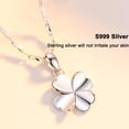 thumbnail image 5 of Sterling Silver Jewelry - 4 Leaf Clover Pendant Necklace - S999 Silver - Elegant Handcrafted for Women, 5 of 7