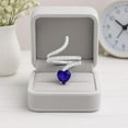 thumbnail image 5 of 7MM Heart Shape Wrap Bypass Ring Natural Lapis 925 Silver Women Valentines Day Gifts Rings, 5 of 6
