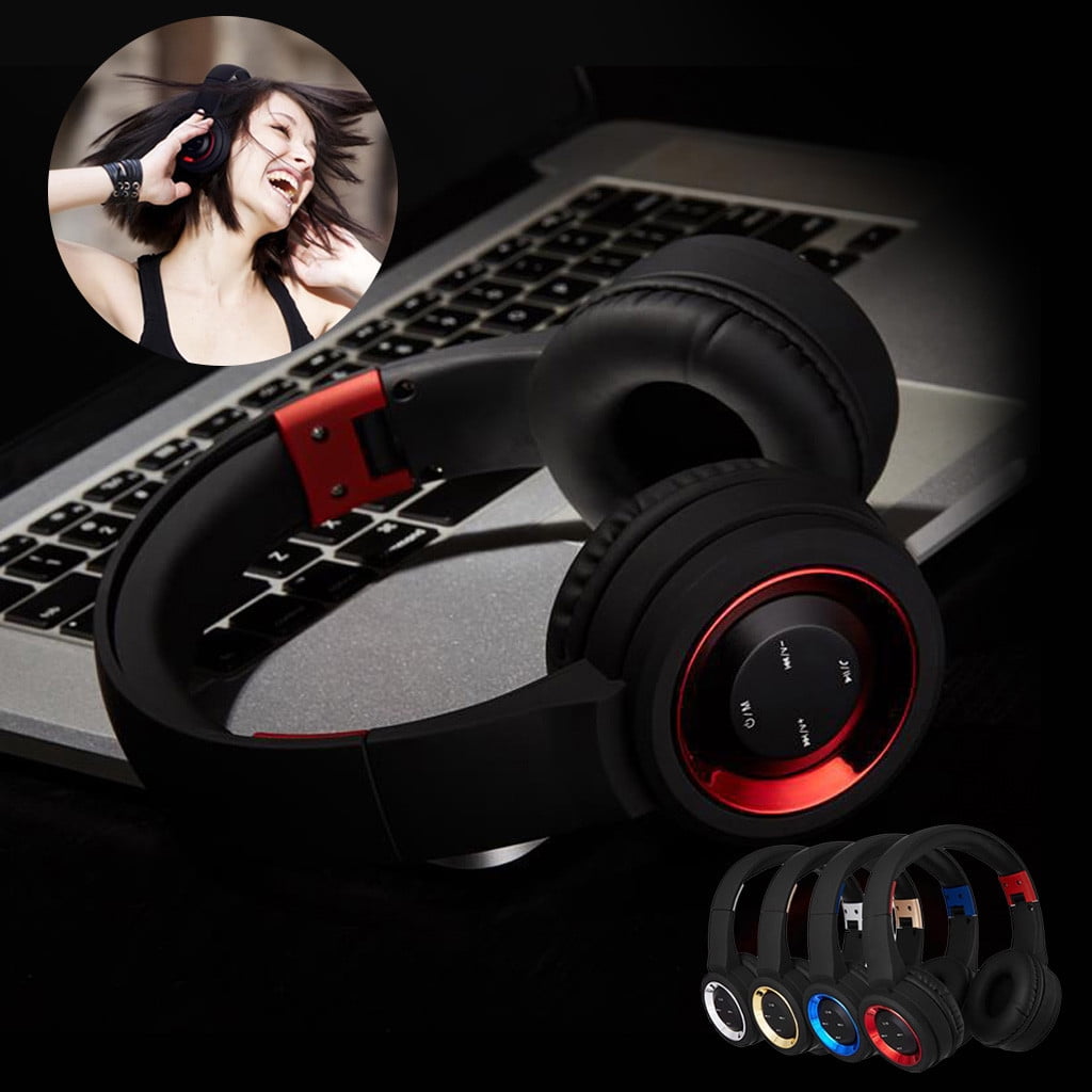 Over Ear Headphones, Wireless Headphones Bluetooth Headset Noise Cancelling Over Ear with Microphone, Headphones for Women(Red)
