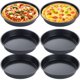 thumbnail image 1 of Juego de 6 moldes de pizza para platos profundos, 10 pulgadas, para pizza, redondos, para horno, antiadherentes, platos de pizza, de metal, charola para hornear, de acero al carbono, 1 of 4