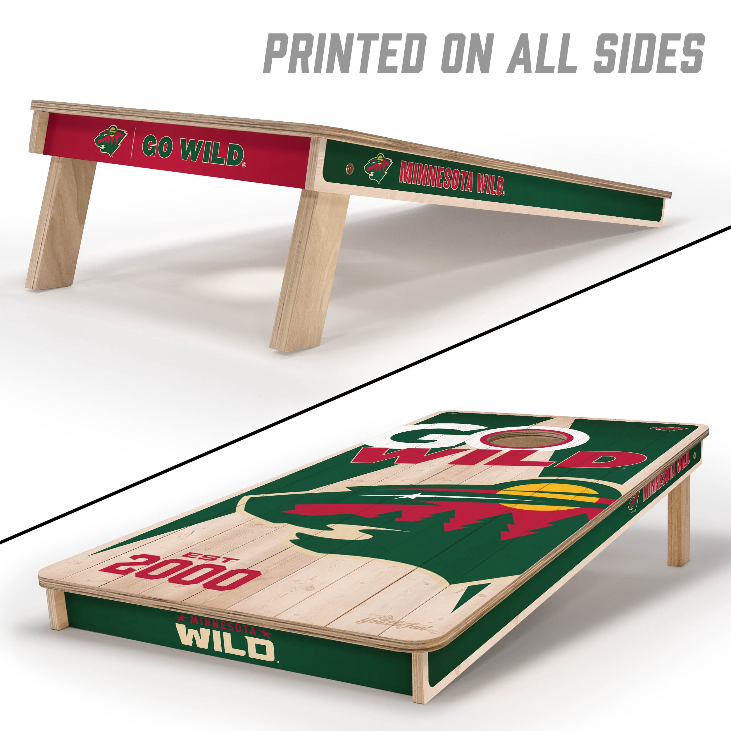 YouTheFan NHLMinnesota Wild 2' x 4' Cornhole Game No Bags
