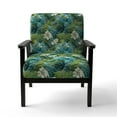 thumbnail image 4 of Designart "Canopy Of Azure And Green In The Tropics III" Blue Azure Upholstered Accent Chair - Tropical Arm Chair For Bedroom, 4 of 5