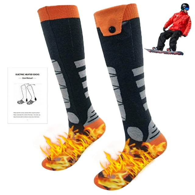 LAMDAWE Chaussettes Chauffantes pour Hommes Femmes, avec 4 Niveaux de Chauffage, Chaussettes Électriques Réchauffantes d'Hiver avec Contrôle par Application, Chaussettes Thermiques Rechargeables Lavables pour Ski Camping Randonnée Cyclisme Travail Extérieur