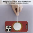 thumbnail image 3 of Magnetic for iPhone 15 Plus Case, [Military Grade Drop Tested] [Compatible with MagSafe] Shockproof Anti-fall Fiber Pattern PU Leather Back Slim Protective Case for iPhone 15 Plus,Red, 3 of 10