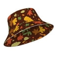 thumbnail image 2 of Gaeub Autumn Leaves Printed Double Sided Reflective Bucket Hat Foldable Sun Hat for Camping Hiking Fishing, 2 of 9