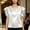 White, variant on Women's Tops Summer French Pearl Satin Shirt Ruffled Pearl Collar Plus Size Fashion