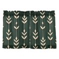 thumbnail image 7 of Yayeee Kitchen Curtains Tier Pair Light Filtering 27"x24" Rod Pocket Short Cafe Window Panel, Green Plants, 7 of 7