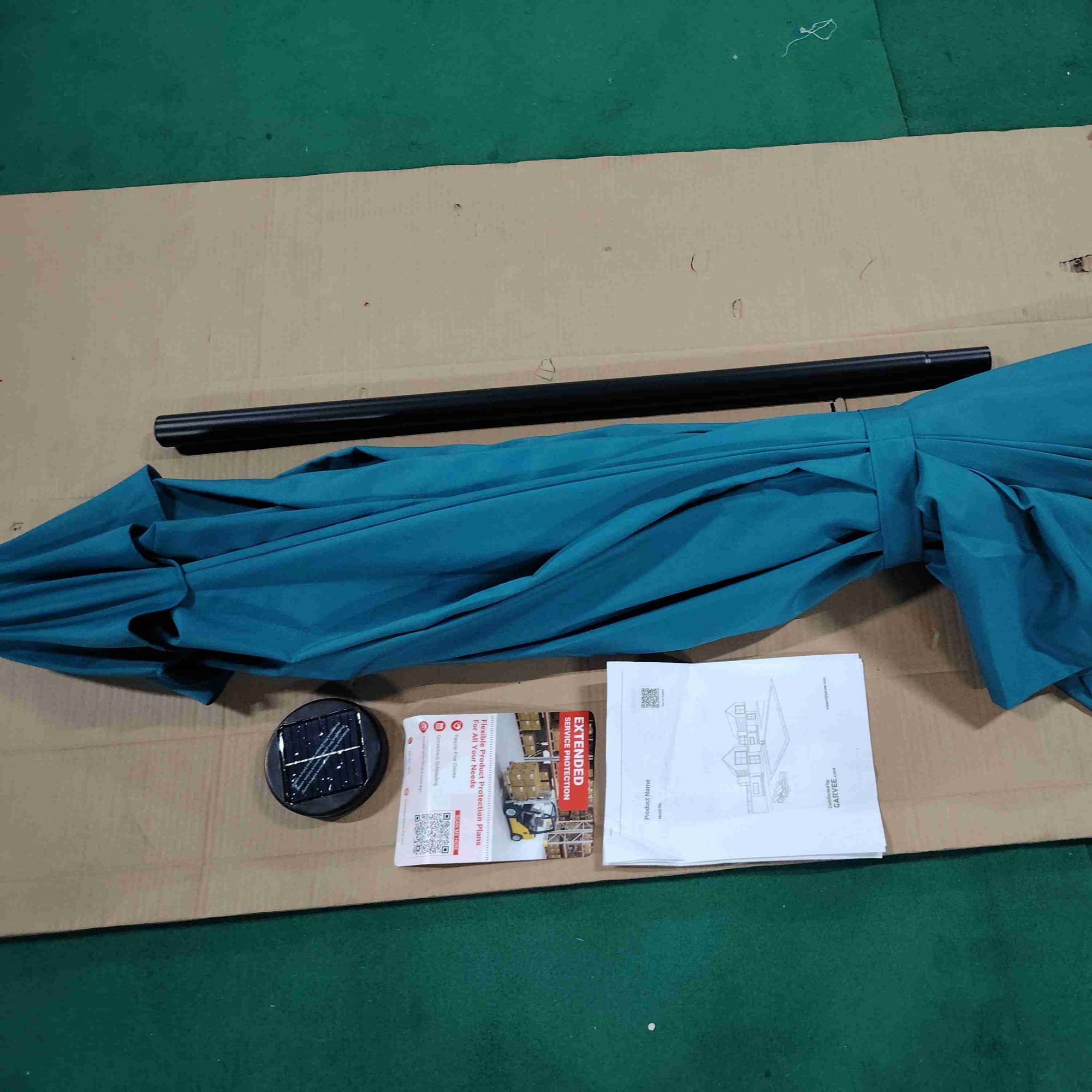 Garvee Outdoor Octagon Patio Umbrella, 8.69 x 8.69 x 7.87 ft, 8 Sturdy Ribs, Turquoise Blue