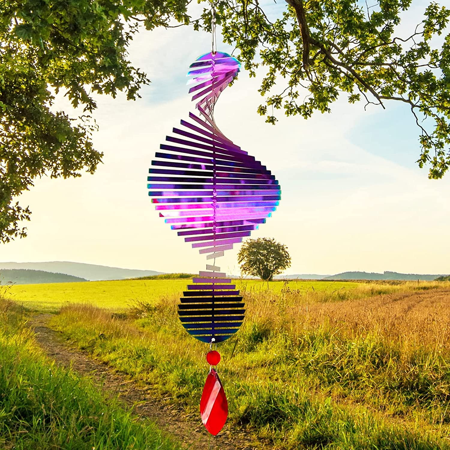 Gustamucho 3D Helix Wind Spinner, Wind Spinners for Yard and Garden