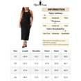 thumbnail image 6 of Agnes Orinda Women's Plus Size Sweater Dress Crew Neck Sleeveless Knit Bodycon Midi Tank Dresses 3X Black, 6 of 6