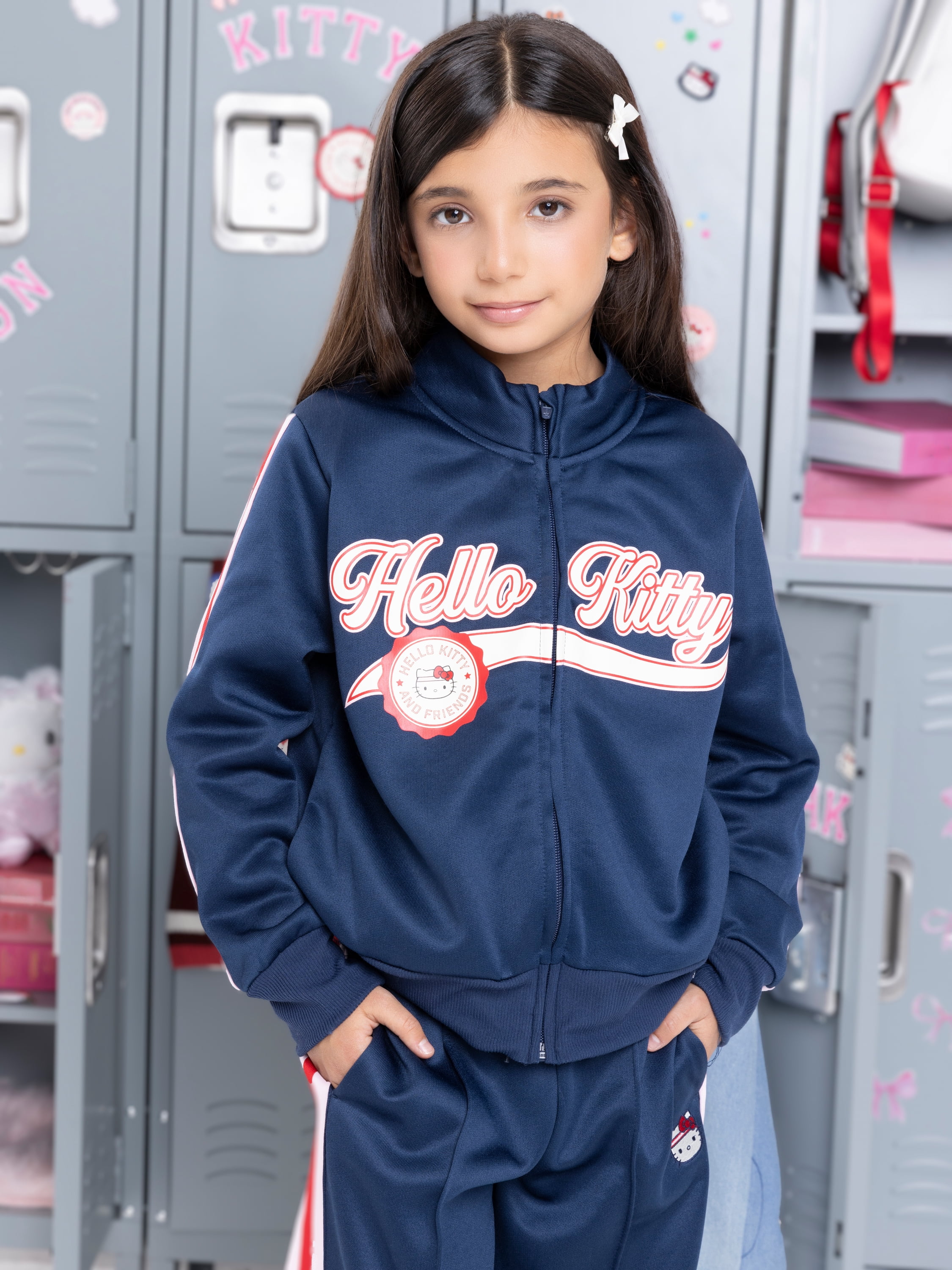 Wonder Nation Hello Kitty Girls Graphic Full-Zip Track Jacket, Sizes 4-18