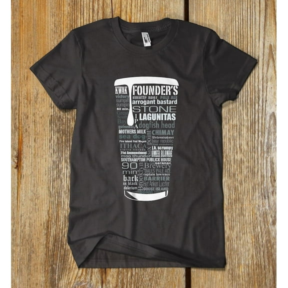 Gray Original Beer Shirt - Small | Typography Print Beer Lover Gift for Men & Dad