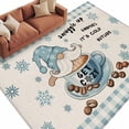thumbnail image 6 of Blue Gnomes Area Rug 5x8 Washable Rug Non Slip Coffee Snowflake Winter Checkered Rustic Large Area Rug Soft Stainresistant Indoor Floor Carpet for Living Room Bedroom Home Office Dining Room Nursery, 6 of 8
