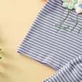 thumbnail image 6 of Toddler Outfits for Girls Baby Summer Clothes Crew Neck Cotton Striped Flower T-Shirt with Shorts Clothing Sets, 6 of 6
